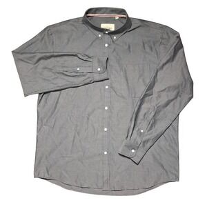 Oxford Men's Luxury Collection Gray Button Down Business Made In Italy Size XL